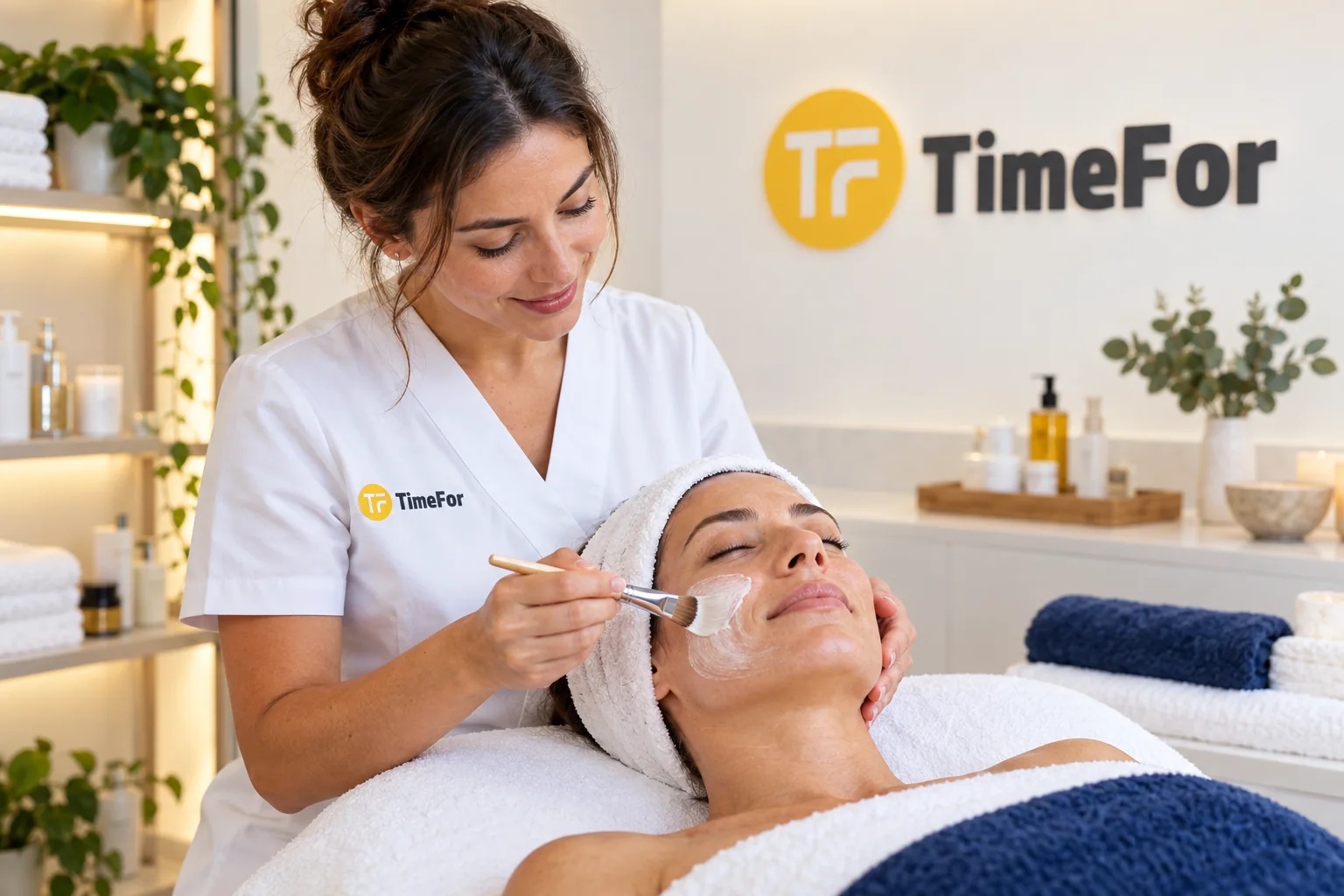 Sesión de cuidado facial en un centro de estética