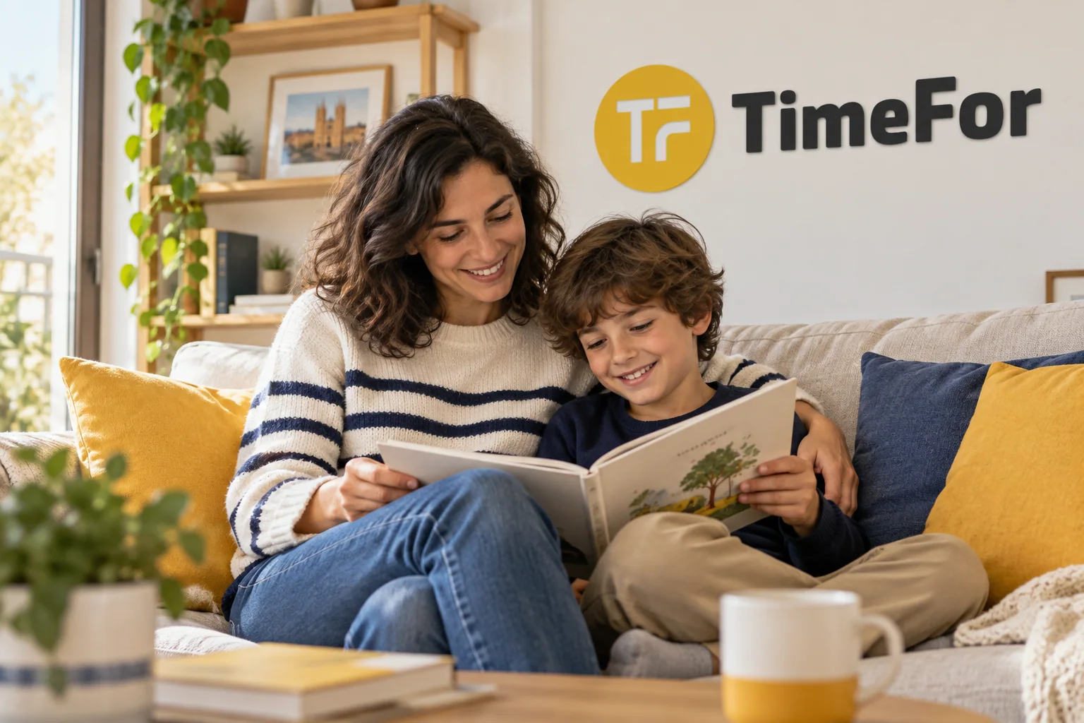 Tiempo en familia en un hogar ordenado